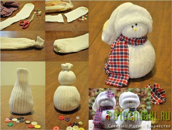 Новогодние игрушки снеговика своими руками Новогодние игрушки снеговика своими руками