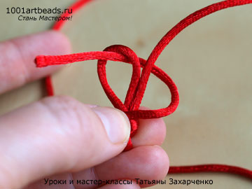 Как завязать узел на красной нити двигающийся