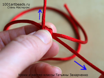Как завязать узел на красном браслете Как завязать скользящий узел