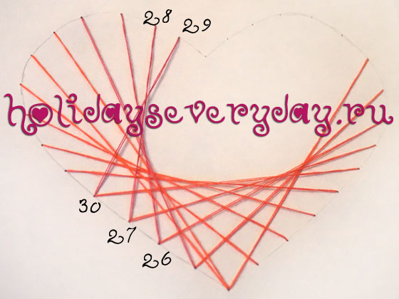 Изонить сердце схема. Изонить сердечко схема с цифрами для детей.
